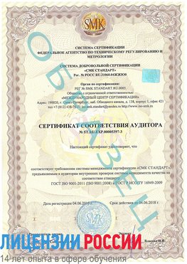 Образец сертификата соответствия аудитора №ST.RU.EXP.00005397-3 Щербинка Сертификат ISO/TS 16949